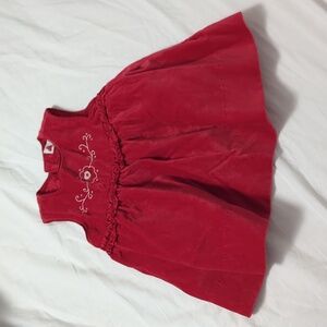 ORIGINAL 0-3m baby GAP red velvet dress VINTAGE